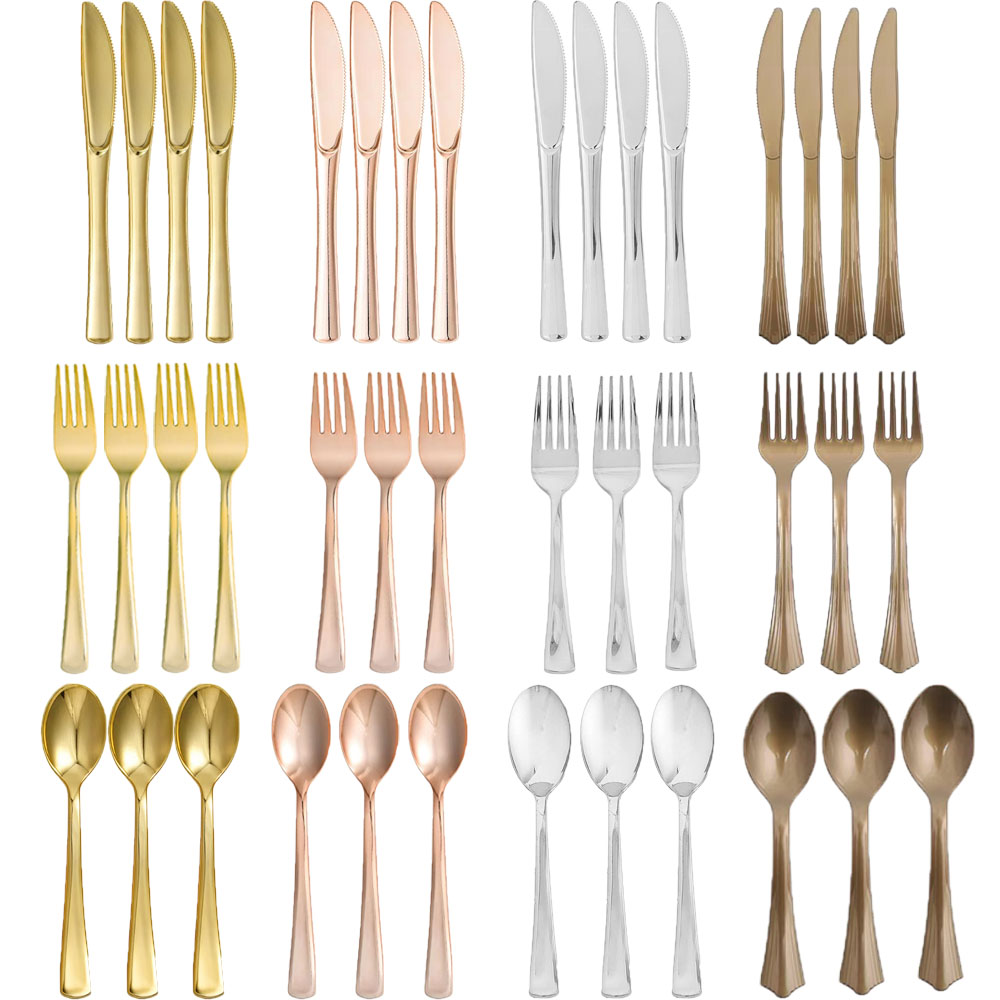 Gold Plated Cutlery - طقم أدوات مائدة ذهبي وردي للاستخدام