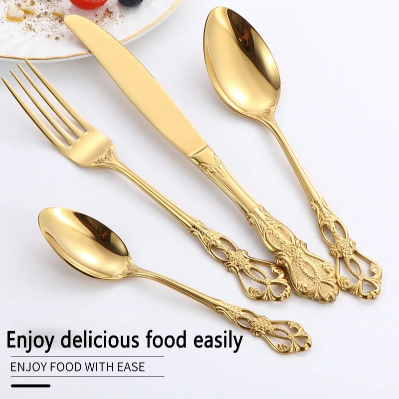 طقم أدوات مائدة ذهبي مكون من 2 - مراجعة Gold Plated Cutlery وسعره