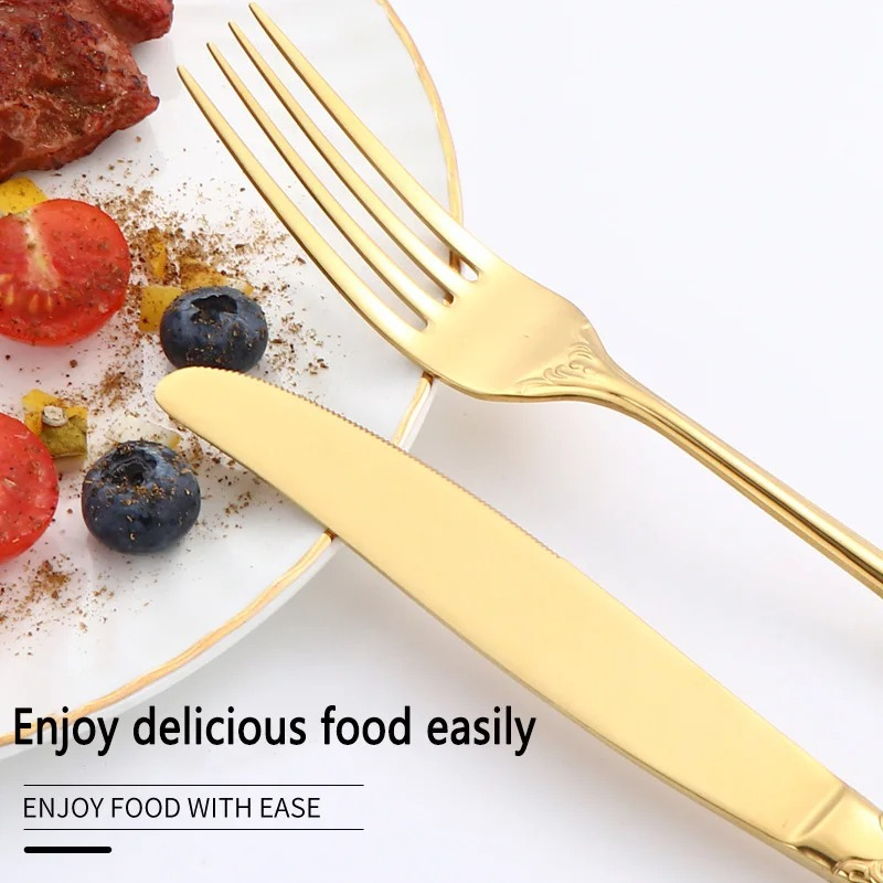 طقم أدوات مائدة ذهبي مكون من 2 - مراجعة Gold Plated Cutlery وسعره