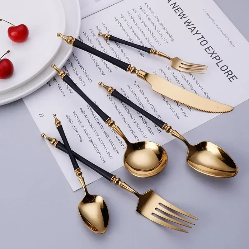 الفاخرة الغربية الذهب أواني ال - مراجعة Gold Plated Cutlery وسعره