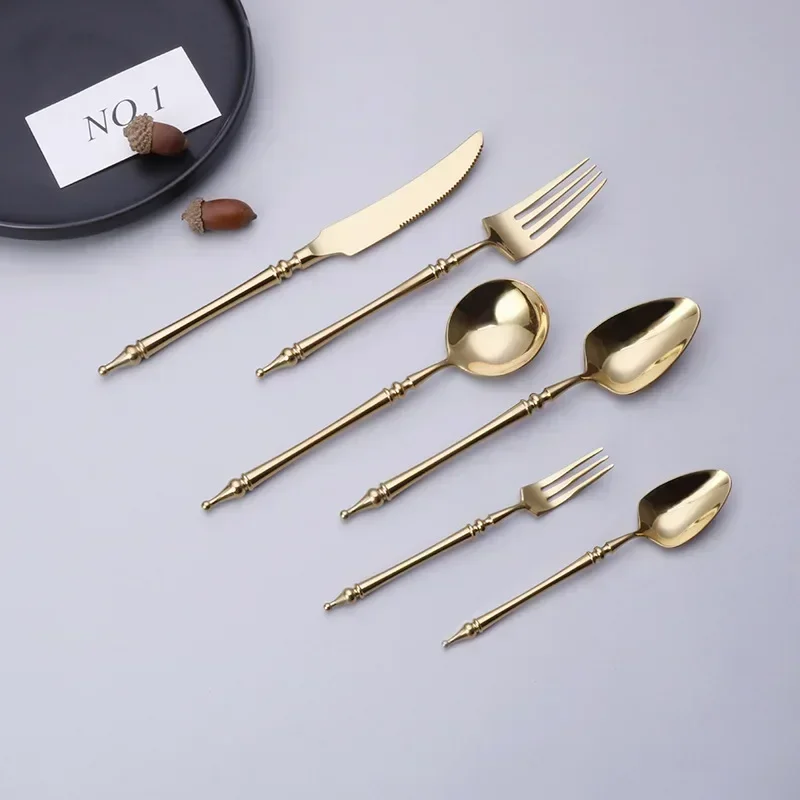 الفاخرة الغربية الذهب أواني ال - مراجعة Gold Plated Cutlery وسعره