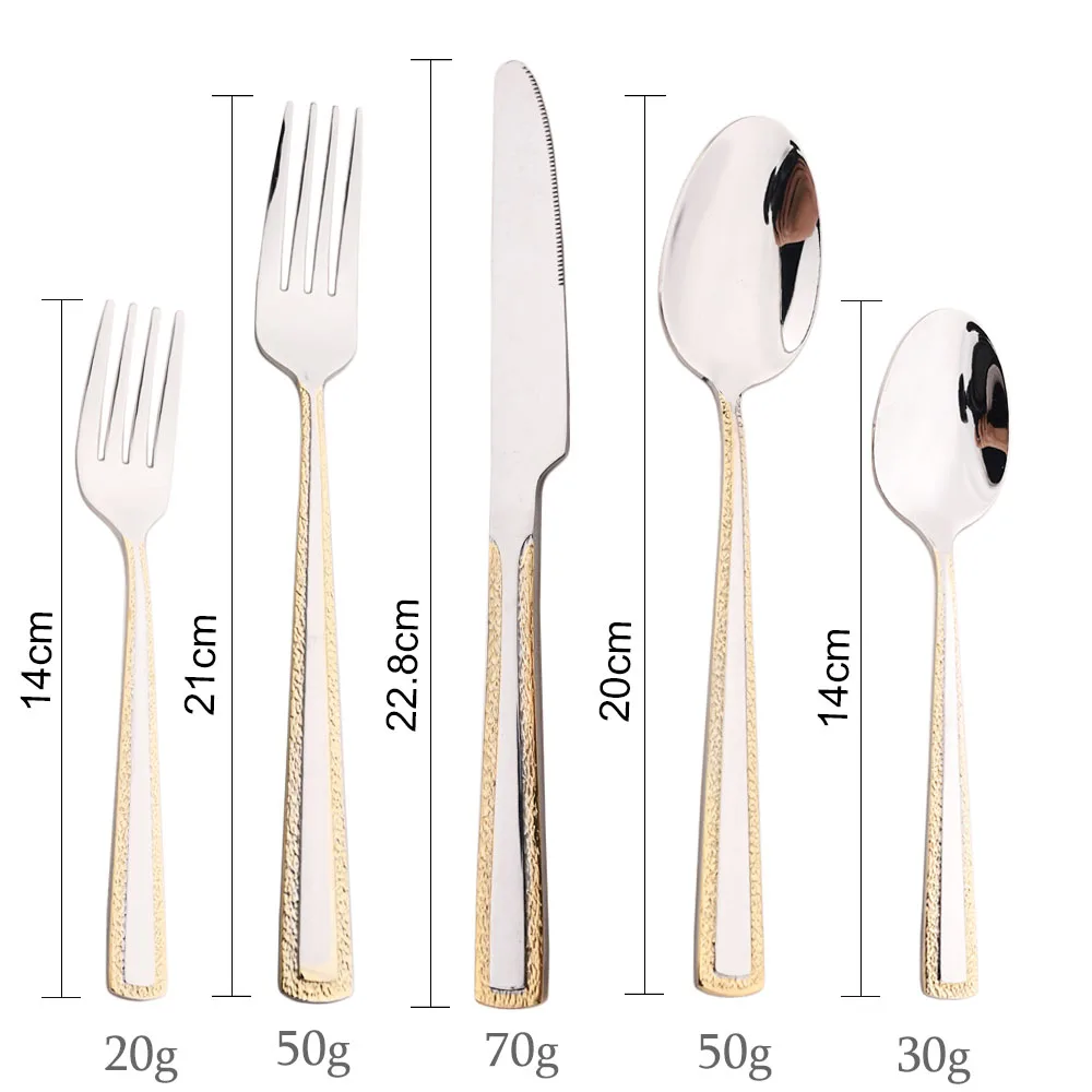 طقم أدوات مائدة من الفولاذ الم - مراجعة Gold Plated Cutlery وسعره