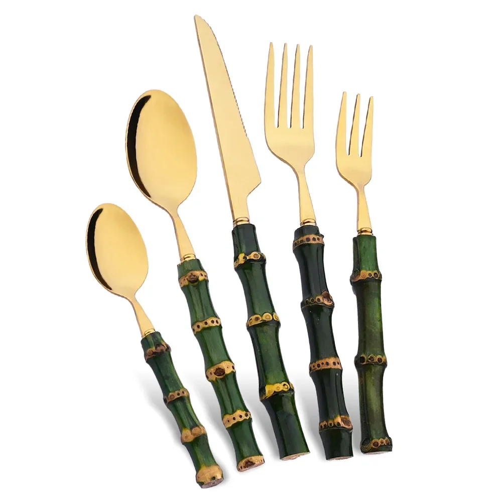 طقم أدوات مائدة من 5 قطع بمقاب - مراجعة Gold Plated Cutlery وسعره